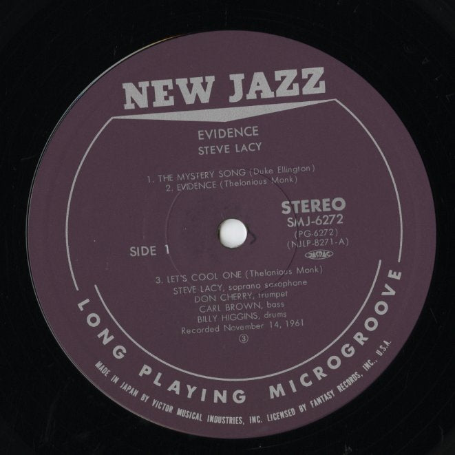 Steve Lacy with Don Cherry / スティーヴ・レイシー　ドン・チェリー / Evidence (SMJ-6272)