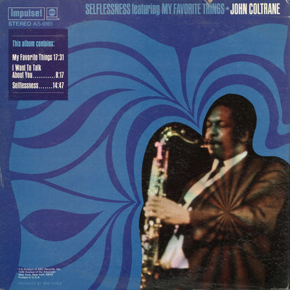 John Coltrane - Selflessness Featuring My Favorite Things (AS-9161) LP 1968 US Impulse｜中古LP