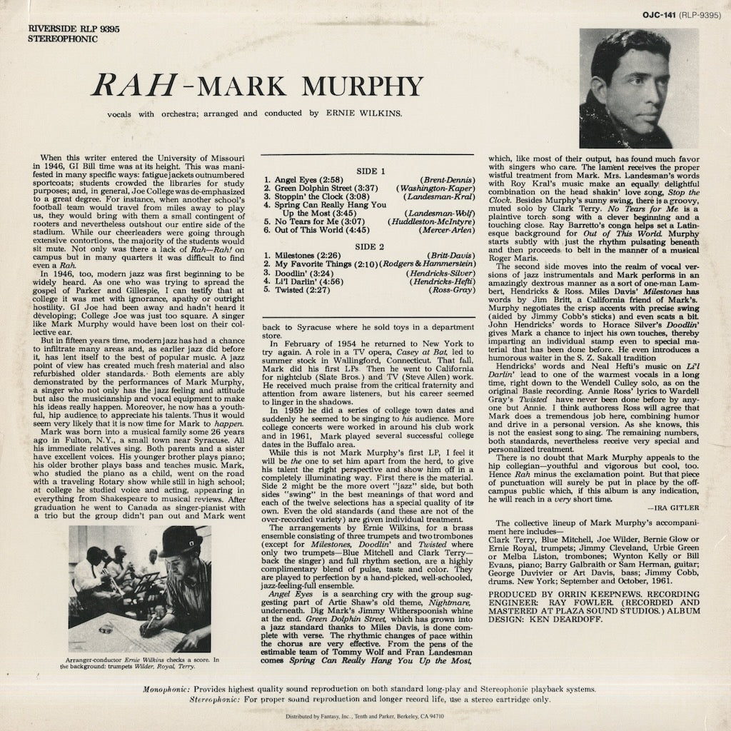 Mark Murphy / マーク・マーフィ / Rah (OJC-141)