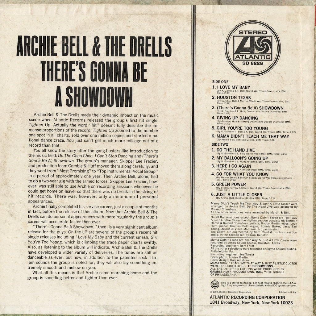 Archie Bell & The Drells – There's Gonna Be A Showdown (SD 8226) LP 1969 US Atlantic | 中古LP