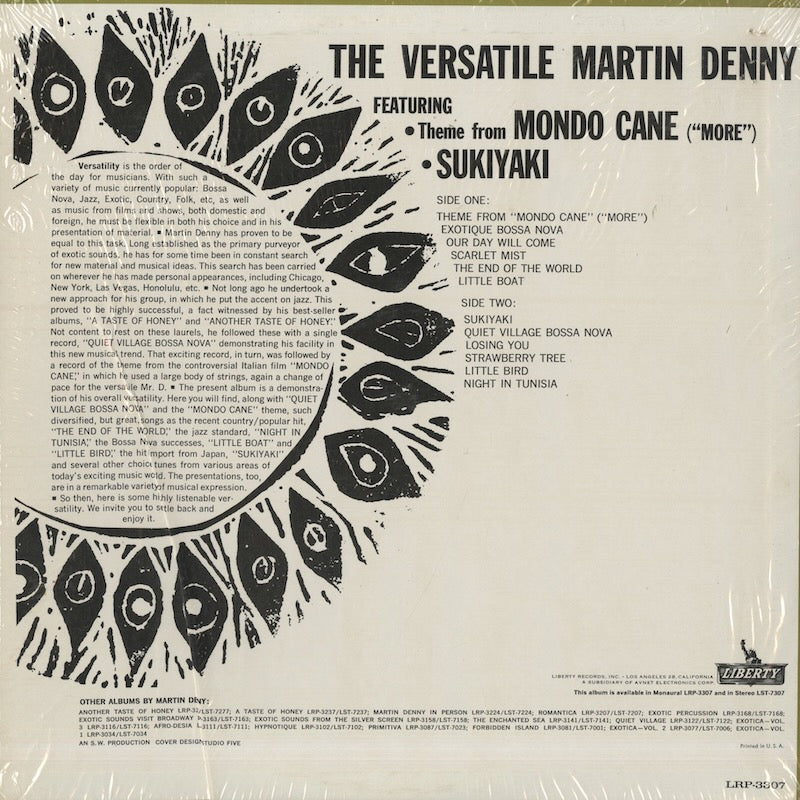 Martin Denny / マーティン・デニー / The Versatile Martin Denny (LRP-3307) – VOXMUSIC  WEBSHOP