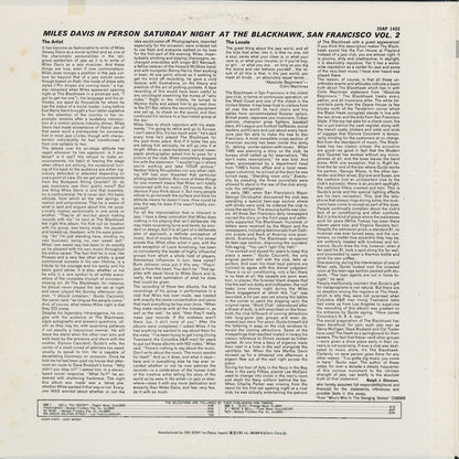 Miles Davis / In Person Saturday Night At The Blackhawk San Francisco Vol.2 (20AP 1403) 1979 JPN CBS/Sony｜中古LP