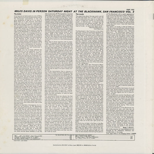 Miles Davis - In Person Saturday Night At The Blackhawk San Francisco Vol.2 (20AP 1403) 1979 JPN CBS/Sony｜中古LP