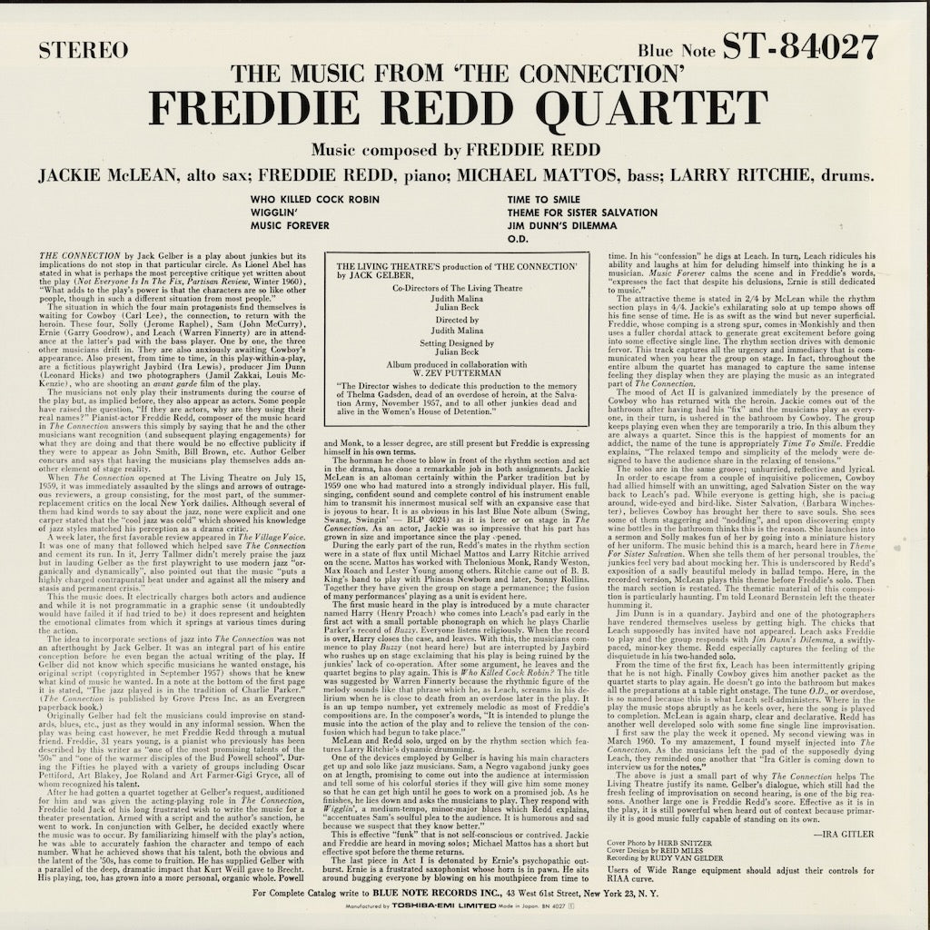 Freddie Redd – The Music From The Connection BN 4027 | 中古