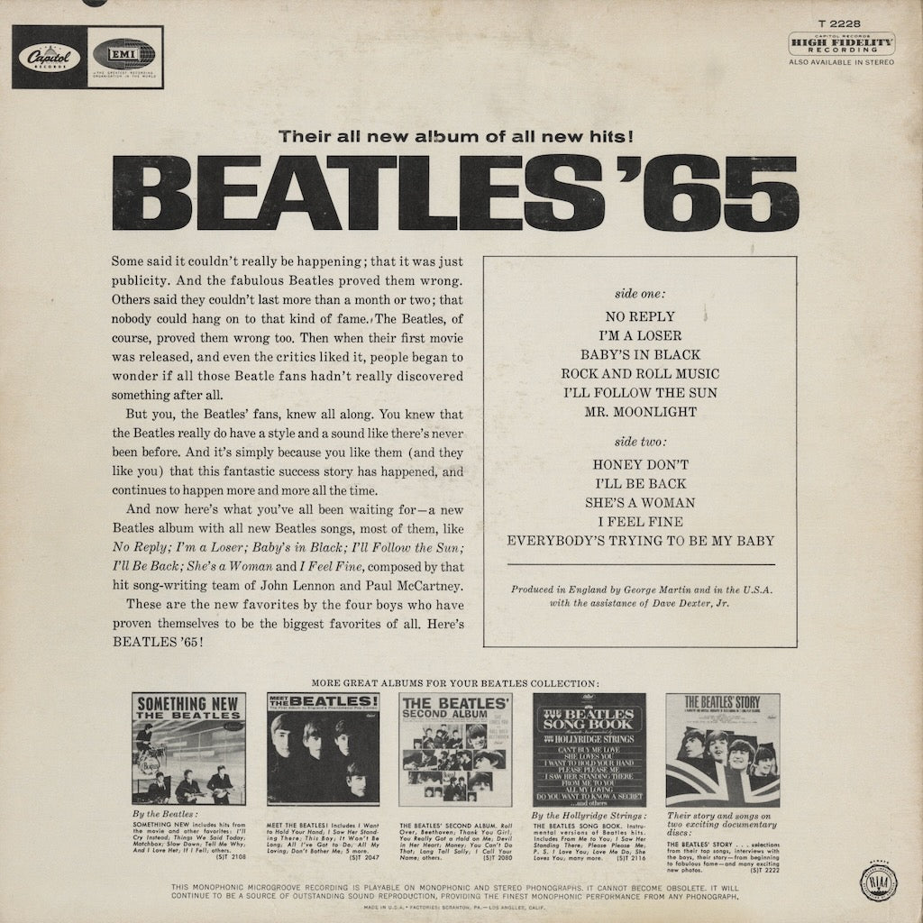 The Beatles / ビートルズ / Beatles '65(T-2228) US盤