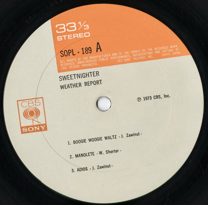 Weather Report - Sweetnighter (SOPL-189) LP 1973 JPN CBS Sony｜中古LP