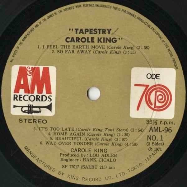 Carole King / キャロル・キング / Tapestry (AML-96 Carole King / キャロル・キング / Tapestry (AML-96