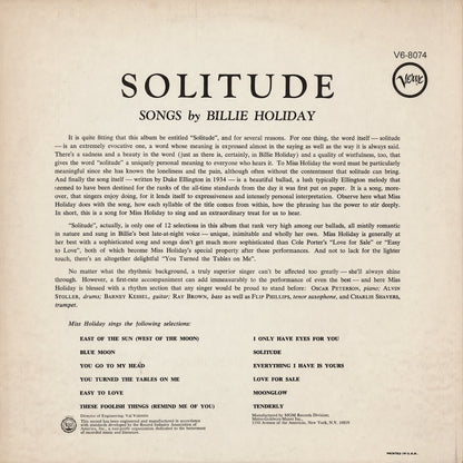 Billie Holiday / ビリー・ホリデイ / Solitude (V6-8074)