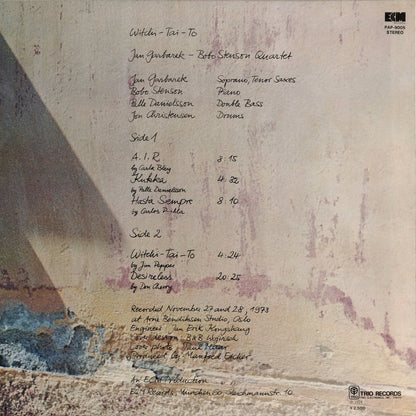 Jan Garbarek, Bobo Stenson Quartet - Witchi-Tai-To (PAP 9005) 1974 JPN ECM｜中古LP