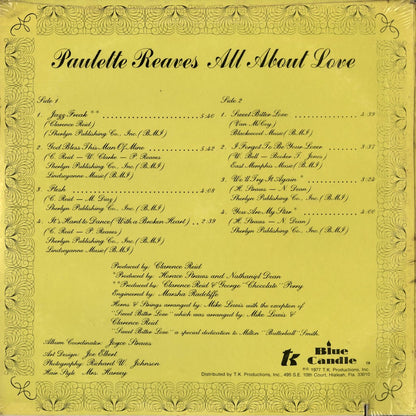 Paulette Reaves - All About Love (55058) 1977 US Blue Candle｜中古LP