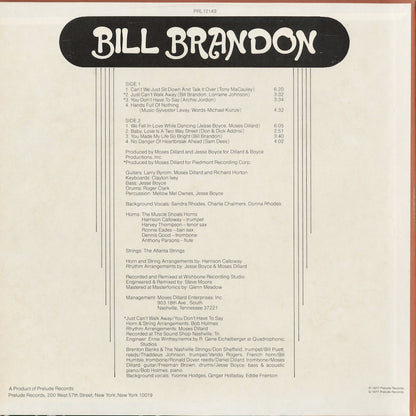 Bill Brandon - Bill Brandon (PRL 12149) 1977 US Prelude｜中古LP