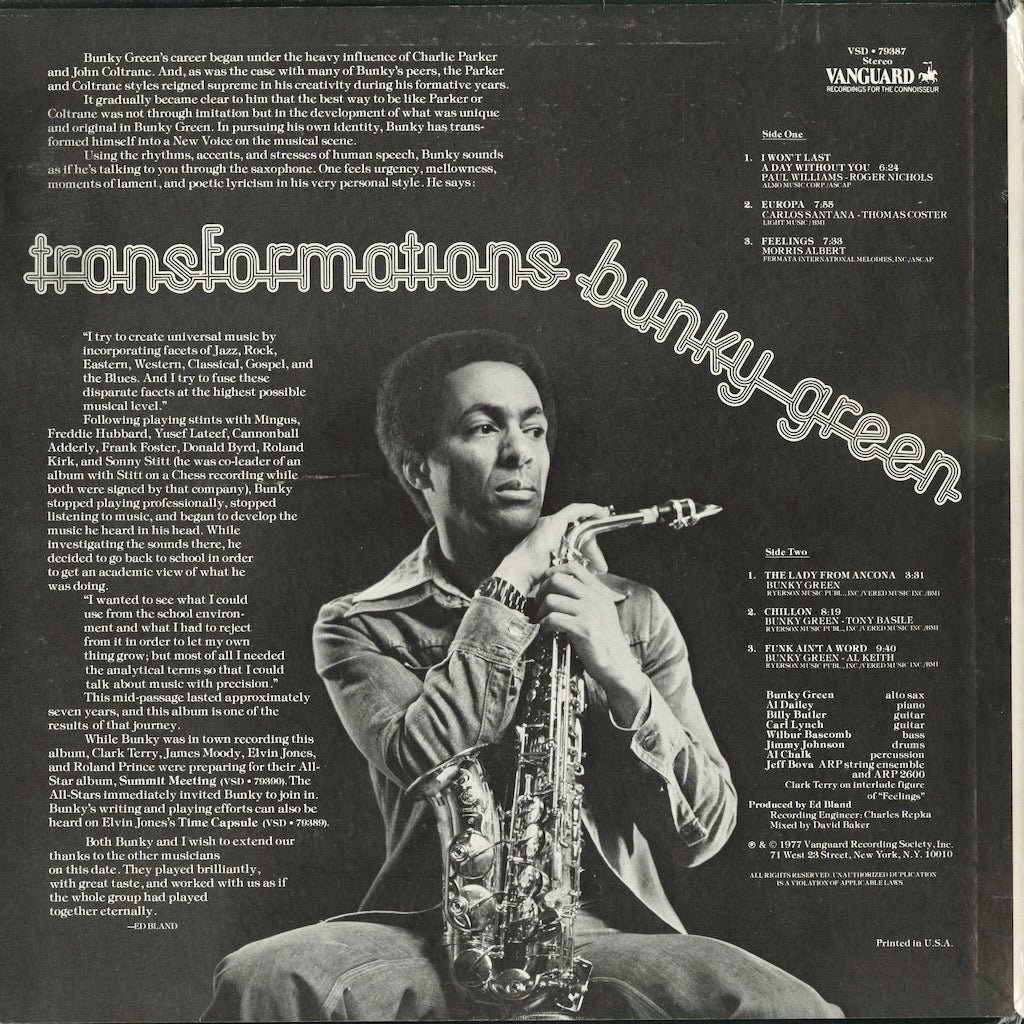 Bunky Green - Transformations (VSD 79387) LP 1977 US Vanguard｜中古LP