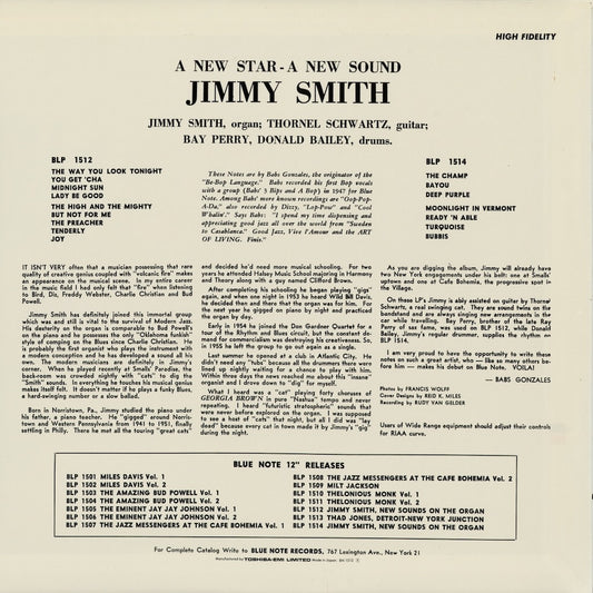 Jimmy Smith - A New Star - A New Sound (BN 1512) 1994 JPN Blue Note｜中古LP