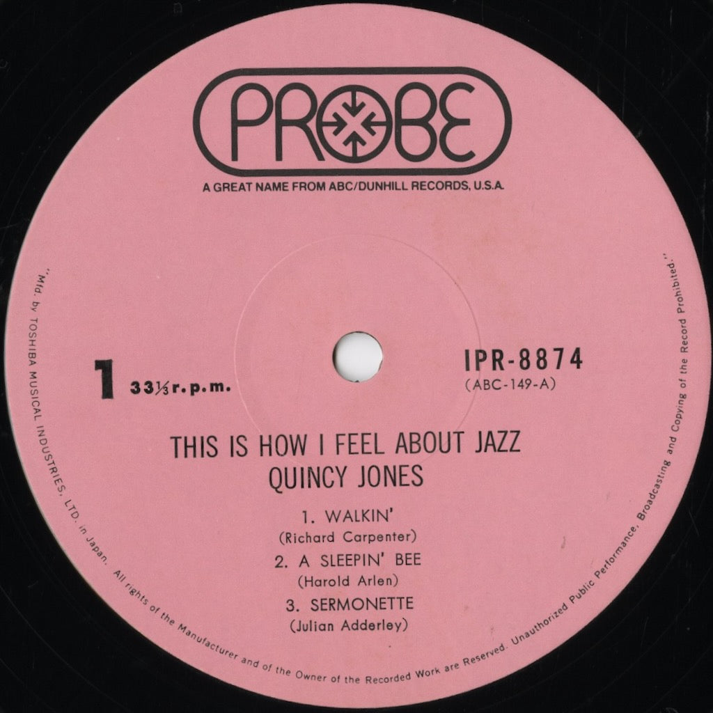 Quincy Jones / クインシー・ジョーンズ / This Is How I Feel About Jazz (IPR-8874)