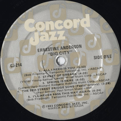 Ernestine Anderson / アーネスティン・アンダーソン / Big City (CJ-214)