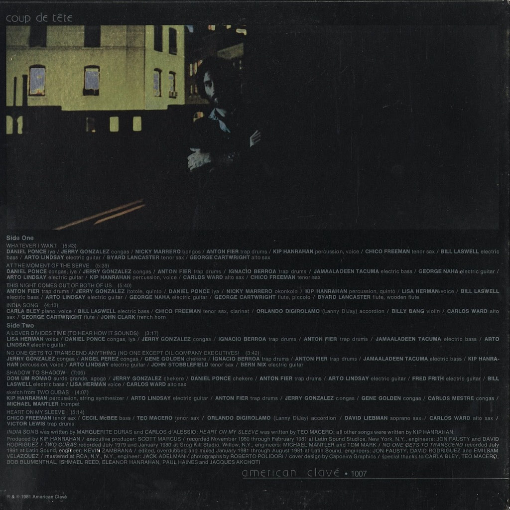 Kip Hanrahan - Coup De Tete (AMCL 1007) 1981 US American Clave｜中古LP