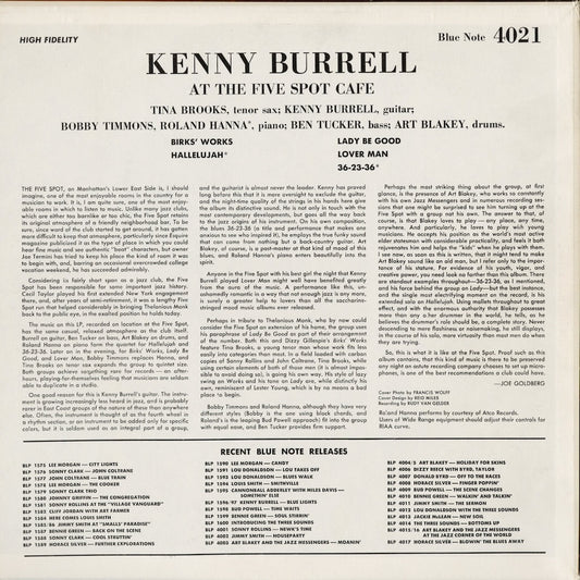 Kenny Burrell - On View At The Five Spot Cafe (BLP 4021) 1972 US Blue Note｜中古LP
