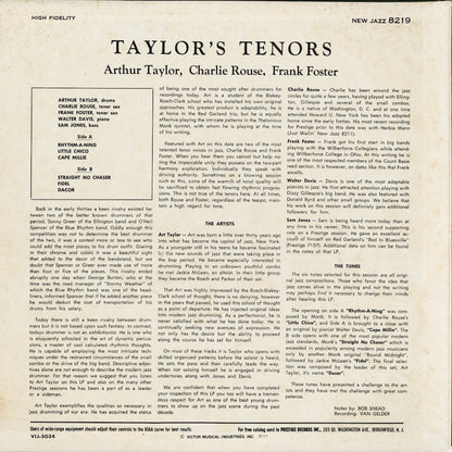 Arthur Taylor - Taylor's Tenors (VIJJ-5034) 1977 JPN Prestige｜中古LP