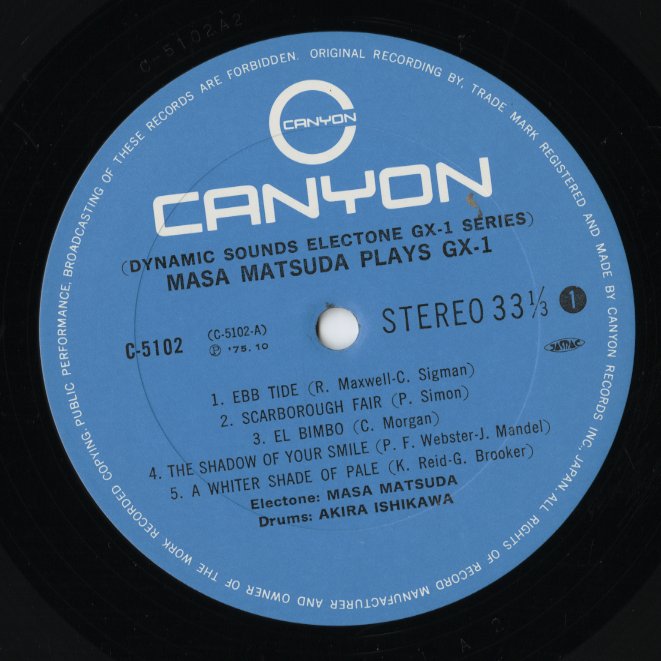 Masa Matsuda, Ishikawa Akira / 松田昌, 石川晶 / Plays GX-1  (C-5102)