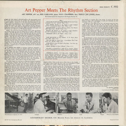 Art Pepper - Meets The Rhythm Section (C3532) 1957 US Contemporary｜中古LP