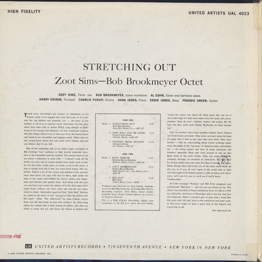 Zoot Sims, Bob Brookmeyer / ズート・シムズ, ボブ・ブルックマイヤー / Stretching Out (UAL 4023)