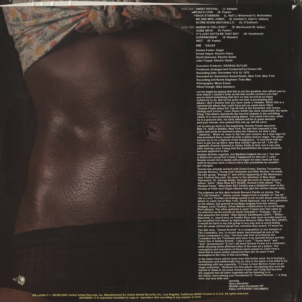 Ronnie Foster / ロニー・フォスター / Sweet Revival (BN-LA098-F)