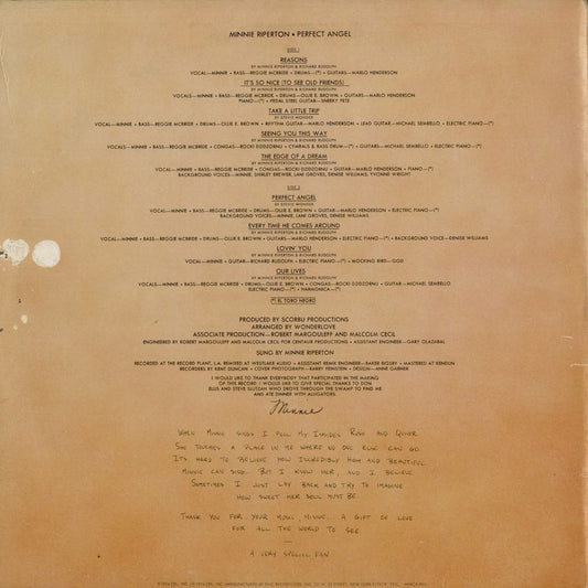 Minnie Riperton - Perfect Angel (KE 32561) 1974 US Epic｜中古LP