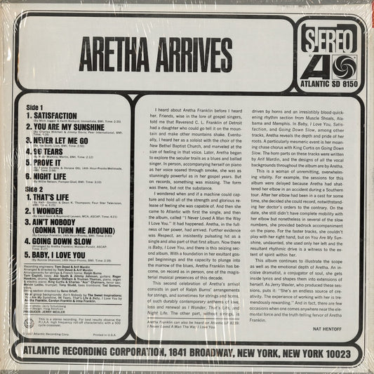 Aretha Franklin - Aretha Arrives (SD 8150) 1967 US Atlantic｜中古LP