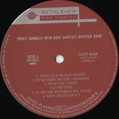 Peggy Connelly - With Russ Garcia's Wigville Band (COJY-9026) 1992 JPN Bethlehem - 日本コロムビア｜中古LP