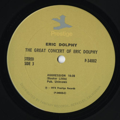 Eric Dolphy - The Great Concert Of Eric Dolphy (P-34002) LP 1974 US Prestige｜中古LP