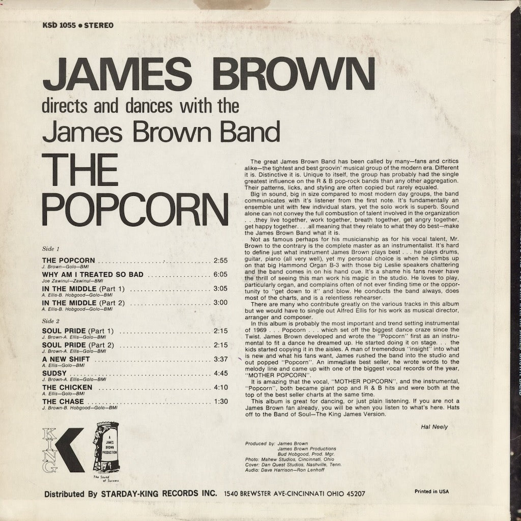 James Brown - The Popcorn (KSD-1055) 1969 US King｜中古LP
