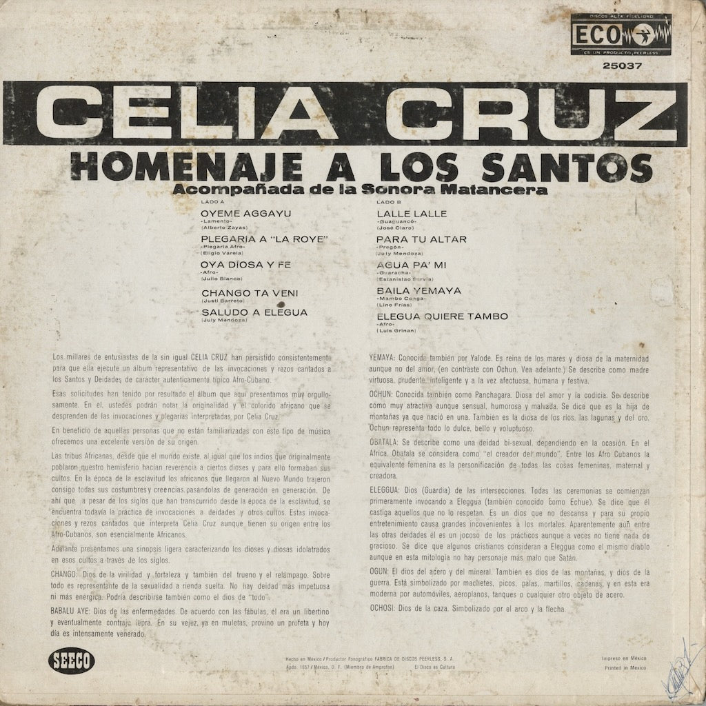 Celia Cruz / セリア・クルス / Homenaje A Los Santos(ECO-25037)