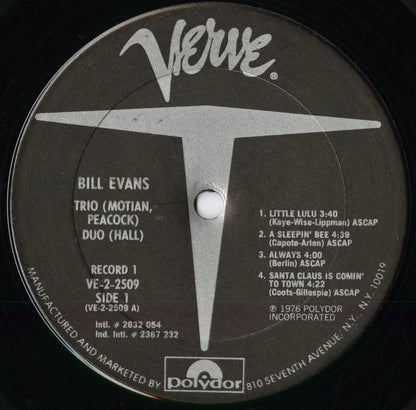 Bill Evans - Trio (Motian, Peacock), Duo (Hall) (VE-2-2509) 1976 US Verve｜中古LP