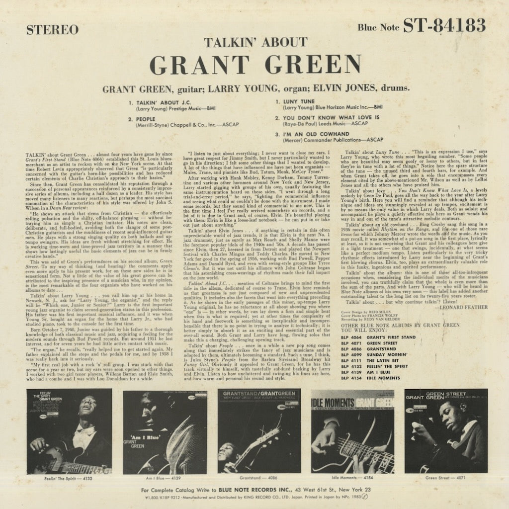 Grant Green / グラント・グリーン / Talkin' About (K18P-9212)