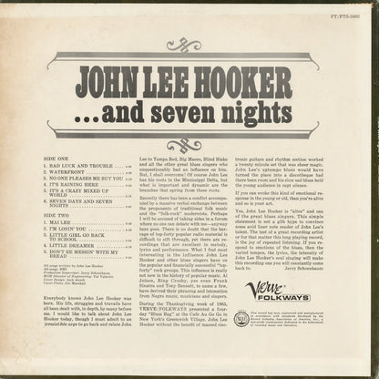 John Lee Hooker - ... And Seven Nights (FT-3003) 1966 US Verve Folkways｜中古LP