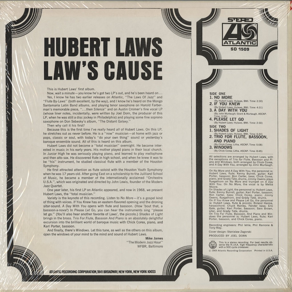 Hubert Laws / ヒューバート・ロウズ / Laws' Cause (SD 1509)