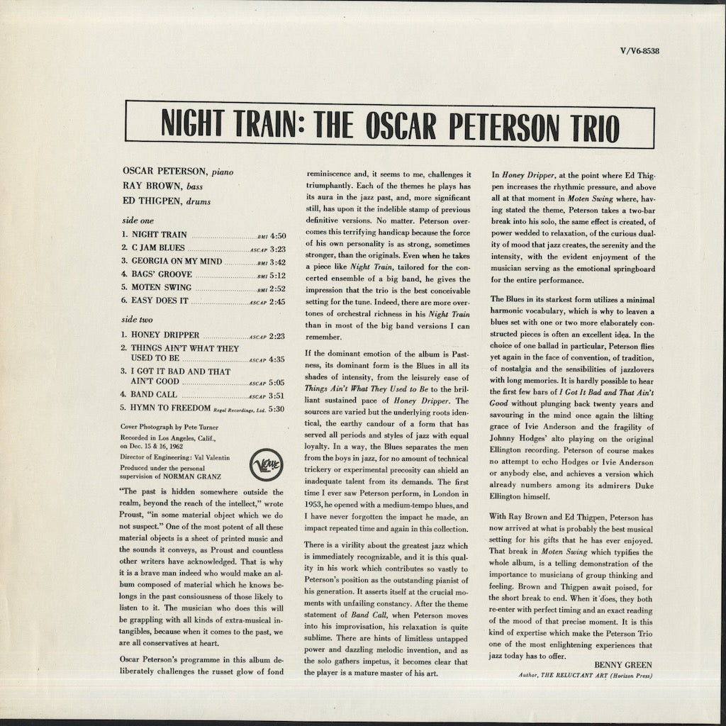 Oscar Peterson Trio / オスカー・ピーターソン / Night Train (V6 8538)