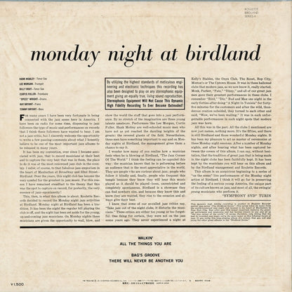 Hank Mobley - Monday Night At Birdland (YW-7514-RO) 1975 JPN Roulette｜中古LP