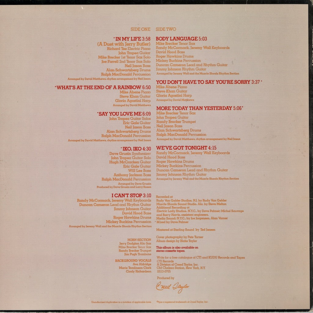 Patti Austin / パティ・オースティン / In My Life (CTI 9009)