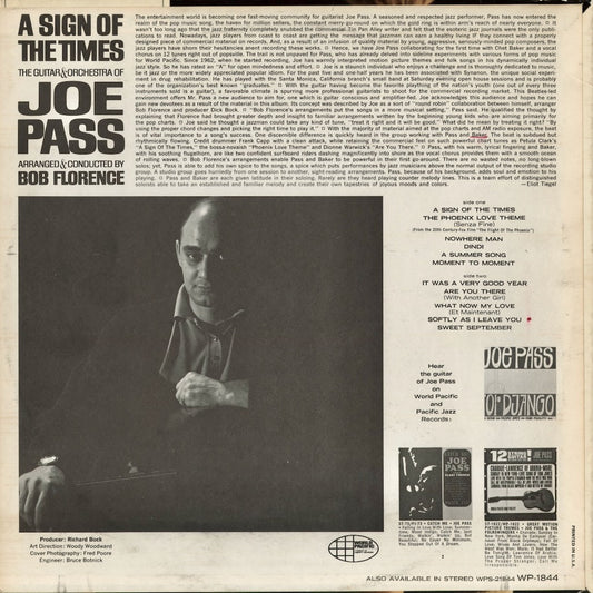 Joe Pass - A Sign Of The Times (WP-1844) 1966 US World Pacific｜中古LP