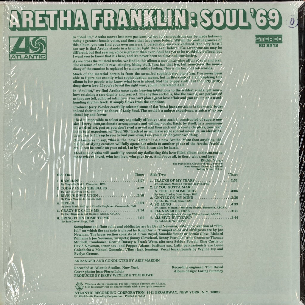 Aretha Franklin / アレサ・フランクリン / Soul '69 (SD 8212)