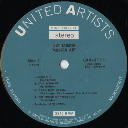 Art Farmer / アート・ファーマー / Modern Art (LAX 3111)