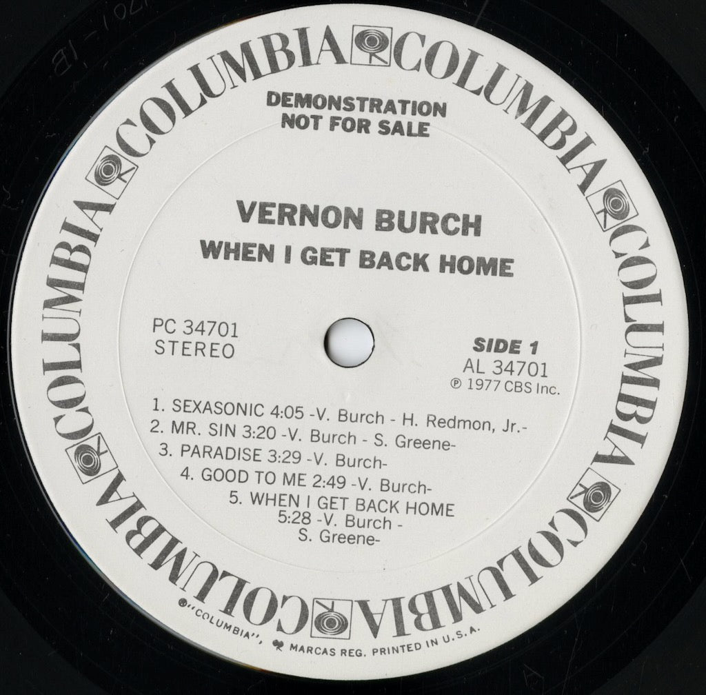 Vernon Burch - When I Get Back Home (PC 34701) 1977 US Columbia｜中古LP