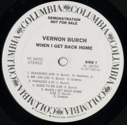 Vernon Burch - When I Get Back Home (PC 34701) 1977 US Columbia｜中古LP