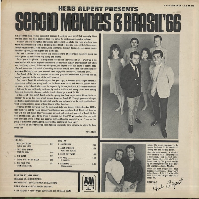 Sergio Mendes / セルジオ・メンデス・アンド・ブラジル66 / Herb Alpert Presents -MONO (LP-116)