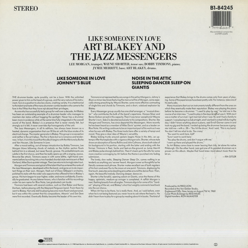 Art Blakey / アート・ブレイキー / Like Someone In Love (B1-84245)