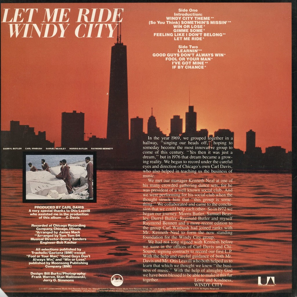 Windy City – Let Me Ride (CH-LA691-G) 1977 US United Artists / Chi Sound | 中古LP