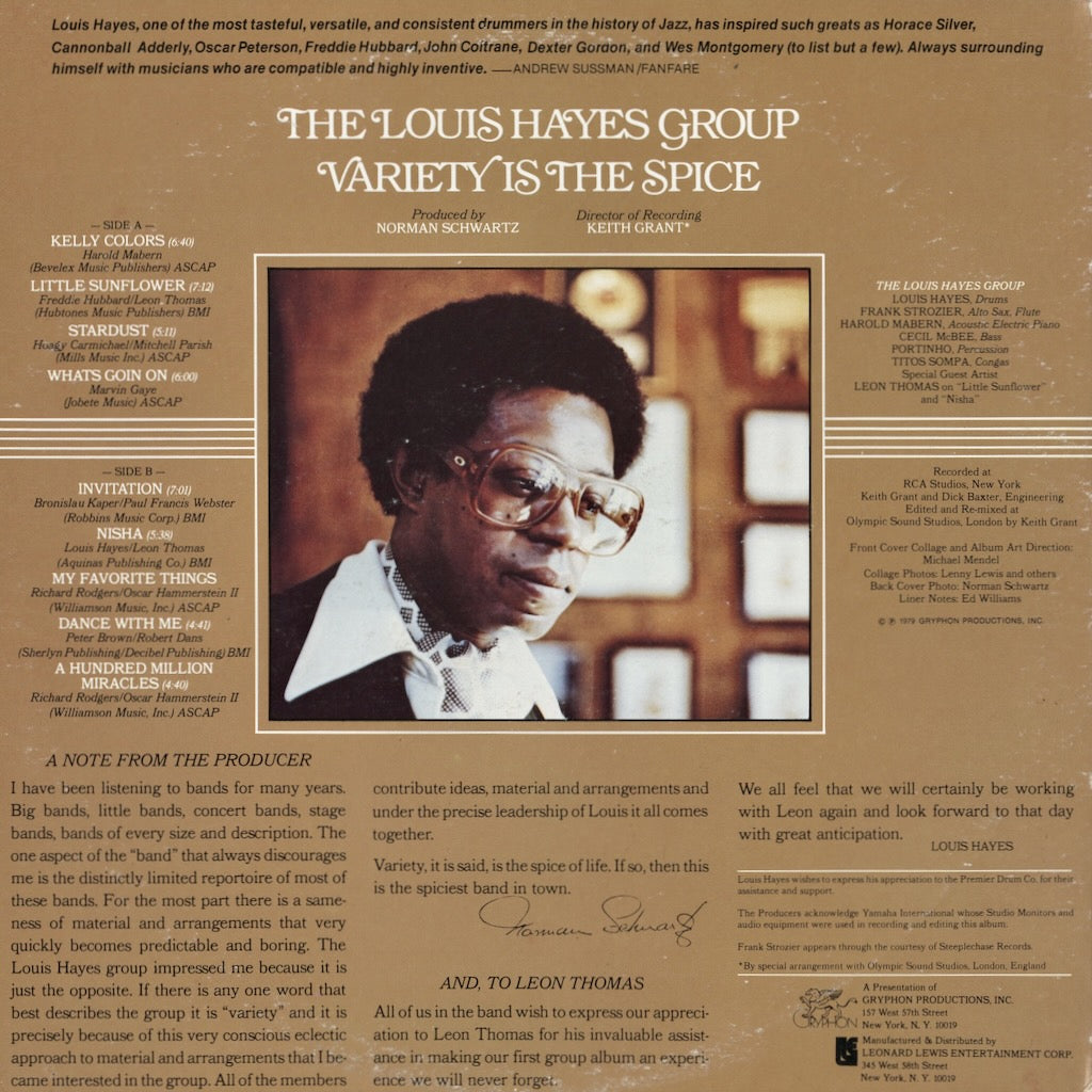 Louis Hayes / ルイス・ヘイズ・グループ / Variety Is The Spice (G 787)