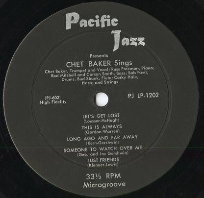 Chet Baker - Sings And Plays (PJ LP-1022) 1955 US Pacific Jazz｜中古LP