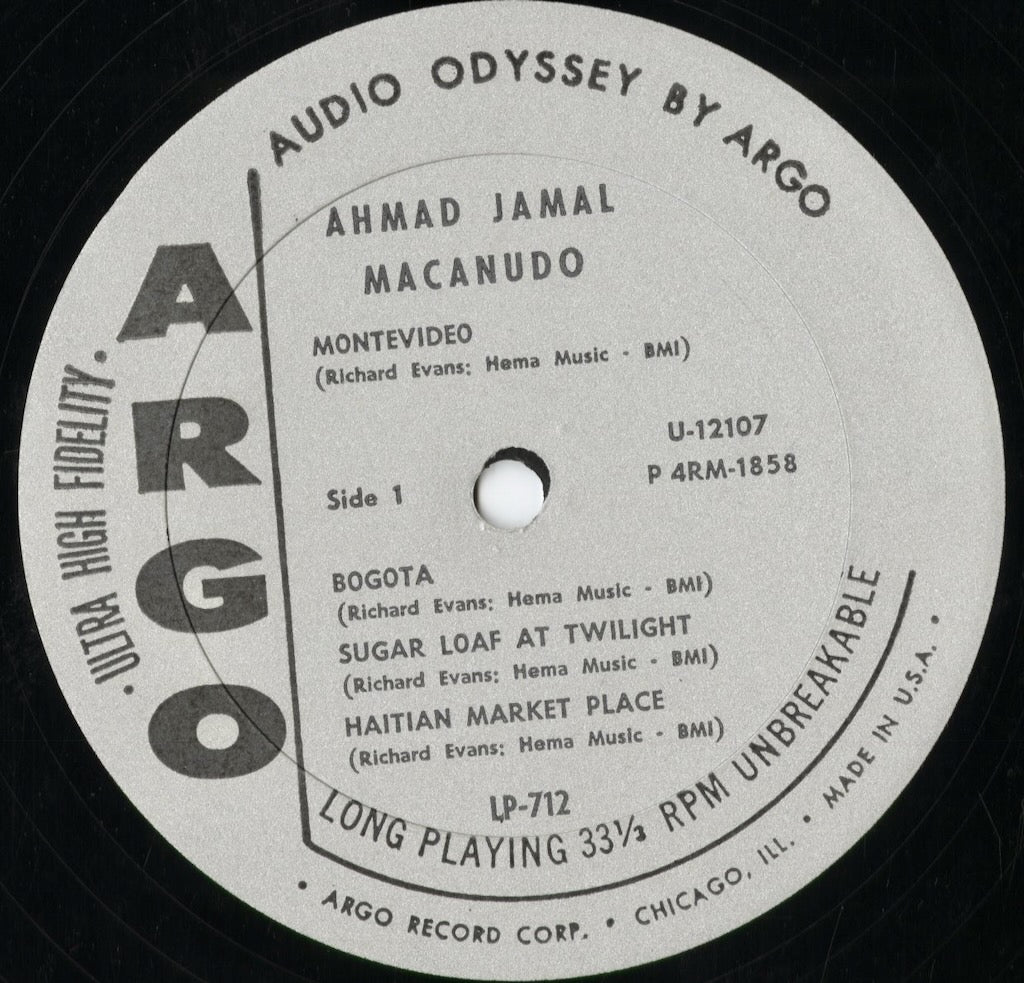 Ahmad Jamal - Macanudo (LP 712) 1963 US Argo｜中古LP